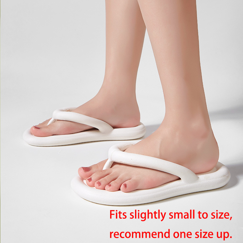 White accessories,Plain Color accessories,White Falt Toe Post Flip Flops