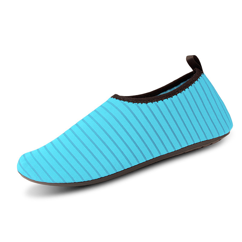 Chaussures d'eau antidérapantes rayées bleu fluo