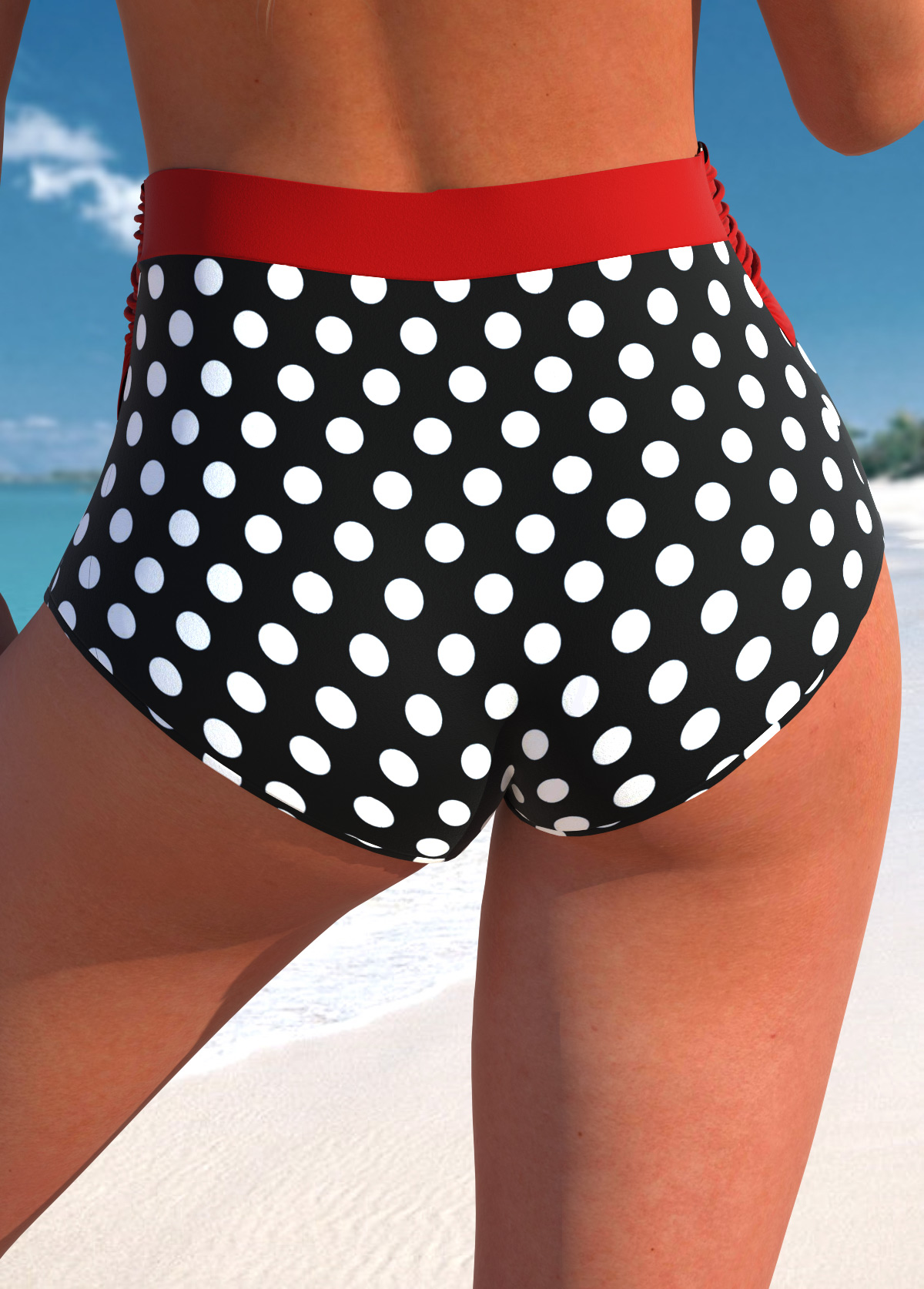 Red swimwear,Plain Color swimwear,ROTITA Criss Cross Wide Strap Red Bikini Top