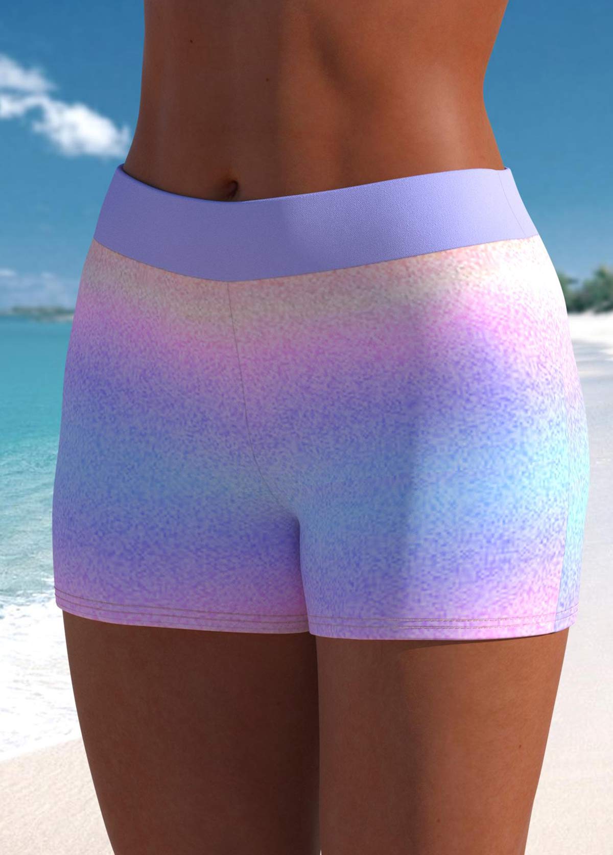 Light Purple swimwear,Ombre swimwear,ROTITA Bowknot Light Purple Ombre Tankini Top