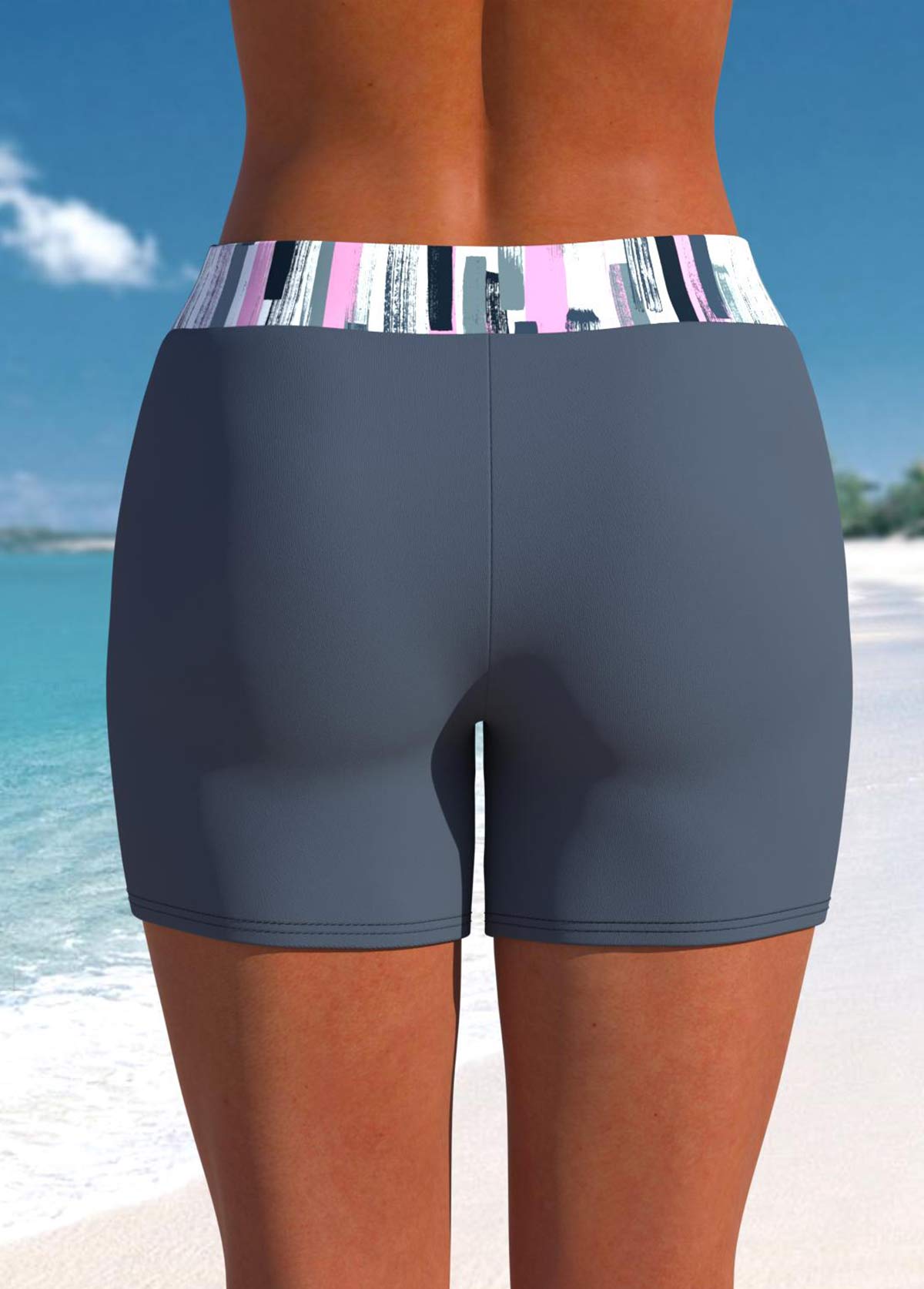 Dark Grey swimwear,Graphic swimwear,ROTITA Criss Cross Dark Grey Graffiti Print Tankini Top