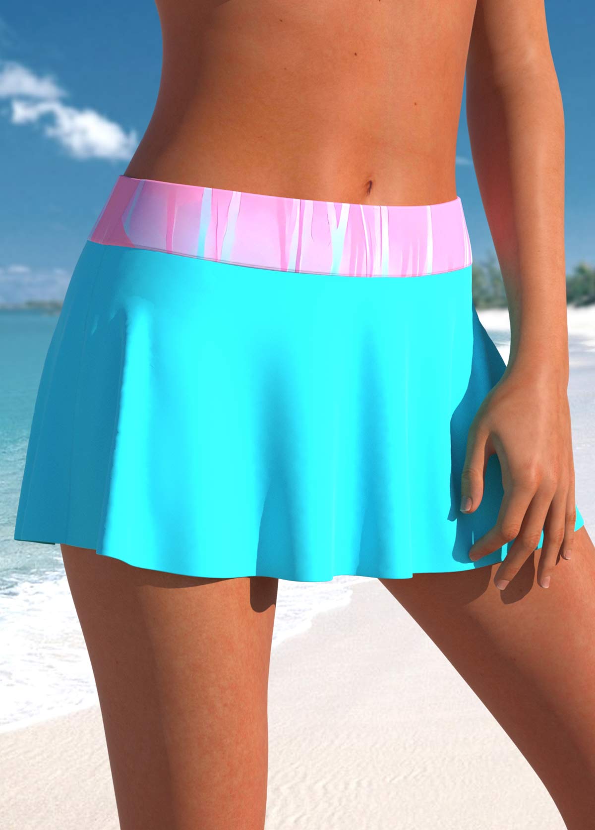 Multi Color plus size,Ombre plus size,ROTITA Plus Size Mid Waisted Ombre Multi Color Pantskirt