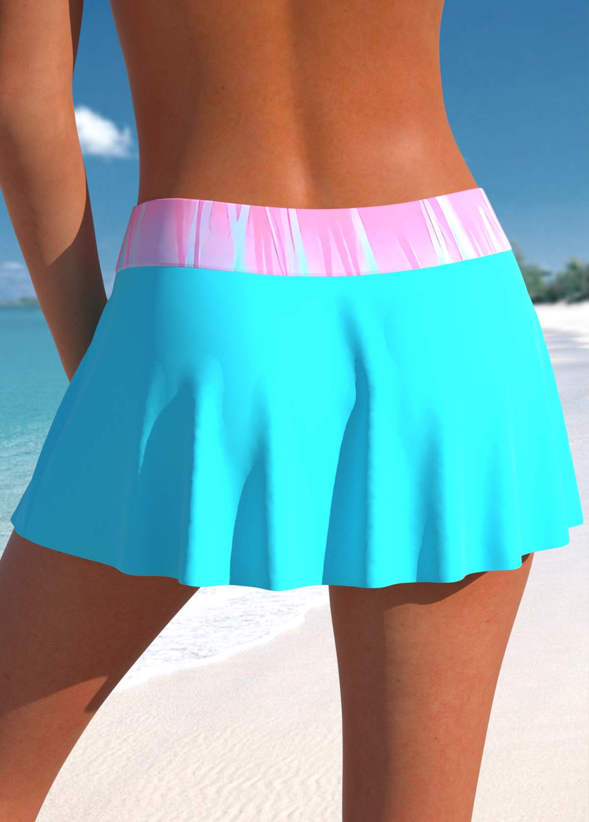 Multi Color plus size,Ombre plus size,ROTITA Plus Size Mid Waisted Ombre Multi Color Pantskirt