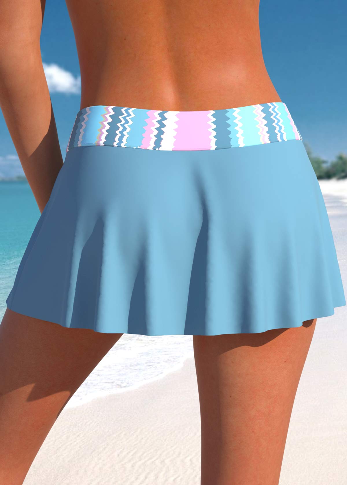 Dusty Blue swimwear,Striped swimwear,ROTITA Drawstring Dusty Blue Multi Stripe Print Tankini Top