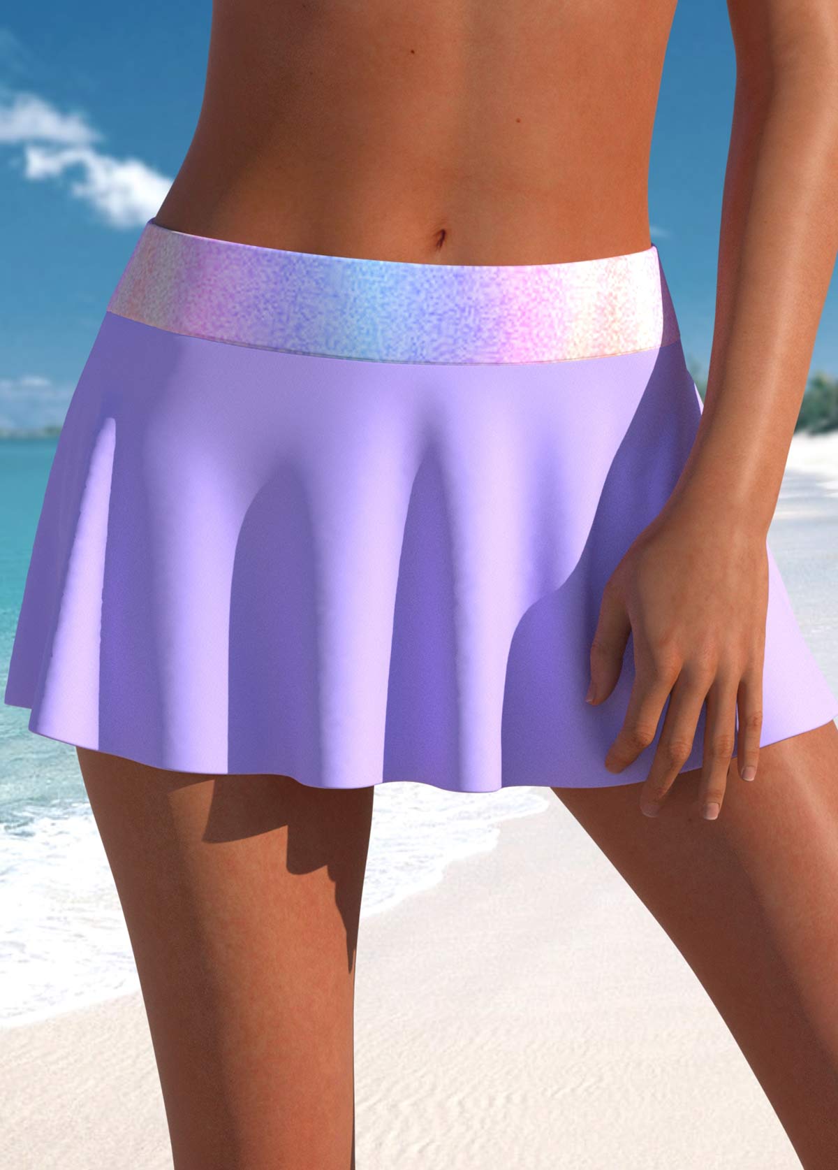 Light Purple swimwear,Ombre swimwear,ROTITA Criss Cross Light Purple Ombre Tankini Top
