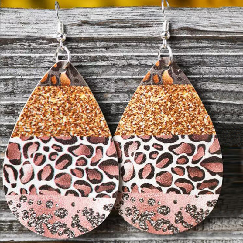 Multi Color jewelry,Animal Print jewelry,Leopard jewelry,Teardrop Animal Prints Multi Color Earrings