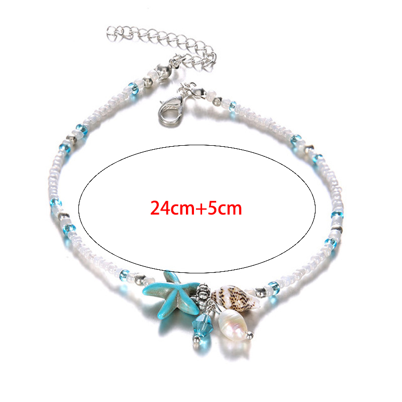 White jewelry,Other jewelry,Star White Shell Design Beads Anklet