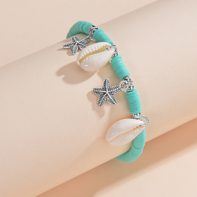 Mint Green jewelry,Other jewelry,Mint Green Shell Plastic Star Anklet