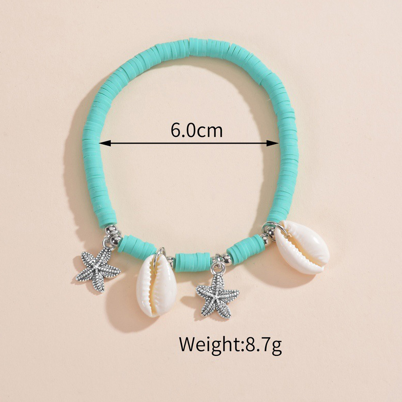 Mint Green jewelry,Other jewelry,Mint Green Shell Plastic Star Anklet