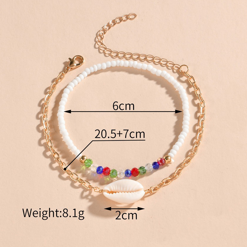 Multi Color jewelry,Other jewelry,Beads Multi Color Asymmetrical Anklet Set