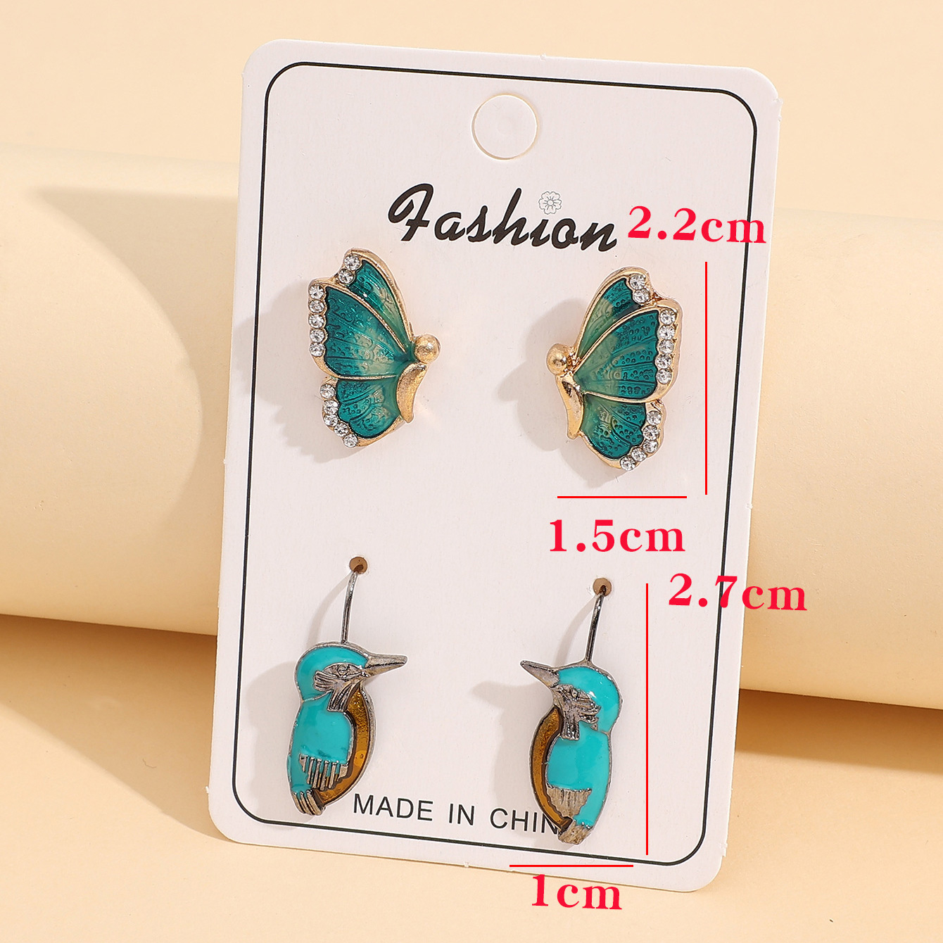 Mint Green jewelry,Other jewelry,Asymmetrical Butterfly Design Mint Green Earring Set