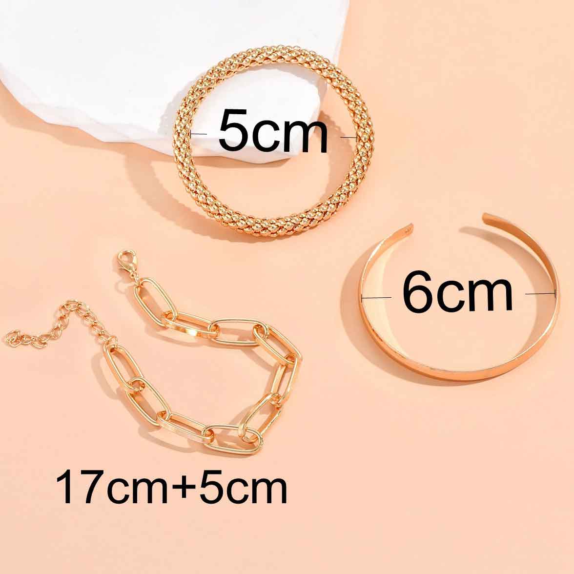 Gold jewelry,Other jewelry,Gold Chain Design Alloy Bracelet Set