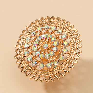 Gold jewelry,Geometric jewelry,Geometric Pattern Round Alloy Detail Gold Ring