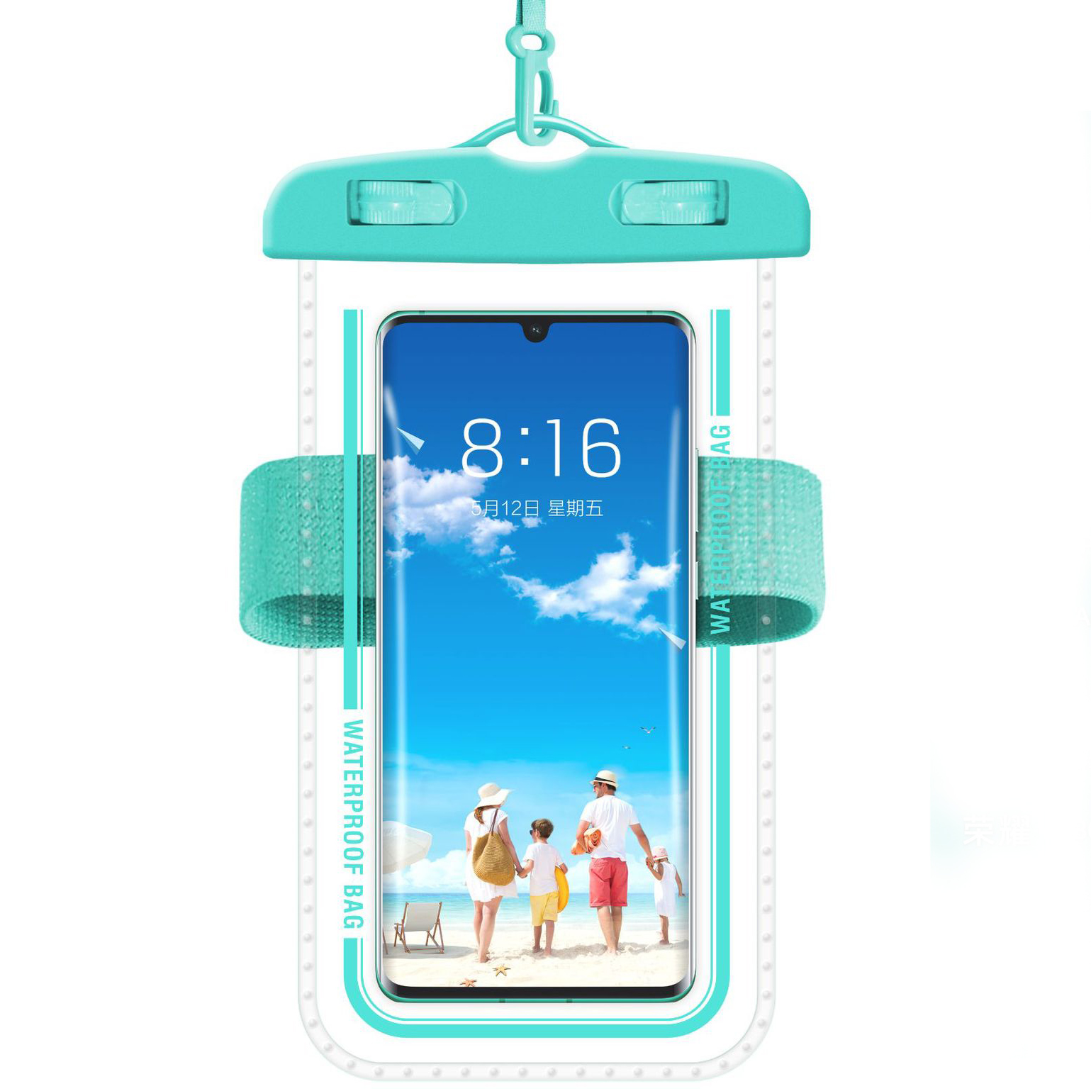 One Size Cyan Transparent Phone Case