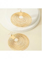 Gold jewelry,Plain Color jewelry,Round Gold Alloy Cut Out Earrings