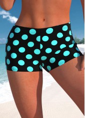 Cyan swimwear,Dot swimwear,ROTITA Fake 2in1 Cyan Polka Dot Tankini Top