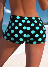 Cyan swimwear,Dot swimwear,ROTITA Fake 2in1 Cyan Polka Dot Tankini Top