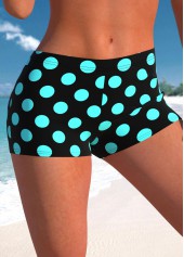 Cyan swimwear,Dot swimwear,ROTITA Fake 2in1 Cyan Polka Dot Tankini Top