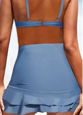 Dusty Blue swimwear,Plain Color swimwear,ROTITA Criss Cross Dusty Blue Bikini Top