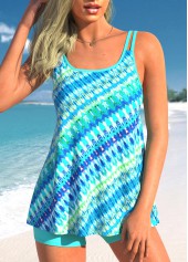 Rotita Tankini-Oberteil mit Batikmuster in Cyan-Kein Boden