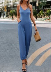 Dusty Blue jumpsuits & rompers,Plain Color jumpsuits & rompers,Dusty Blue Jumpsuit