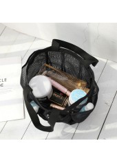 Black accessories,Plain Color accessories,Open Mesh Polyester Black Hand Bag