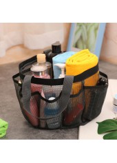 Open Mesh Polyester Black Hand Bag