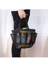 Black accessories,Plain Color accessories,Open Mesh Polyester Black Hand Bag
