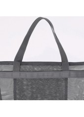 Black accessories,Plain Color accessories,Mesh Black Zip Polyester Hand Bag