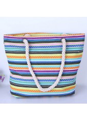 Striped Multi Color Zip Hand Bag