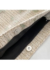 Beige accessories,Floral accessories,Floral Print Beige Bowknot Magnetic Storage Bag