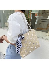 Sunflower Print Light Camel Magnetic Storage Bag