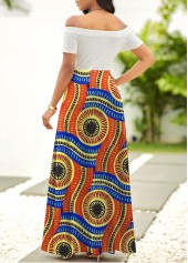 Multi Color dresses,Tribal dresses,ROTITA Patchwork Tribal Print Multi Color Maxi Dress