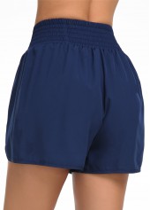 ROTITA Blue Smocked High Waisted Beach Shorts