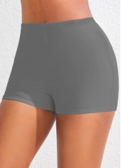 Grey plus size,Plain Color plus size,ROTITA Plus Size Mid Waisted Swimwear Shorts