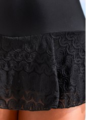 Black swimwear,Plain Color swimwear,ROTITA Lace Black High Waisted Bikini Sets