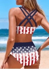 Multi Color swimwear,Flag swimwear,ROTITA Criss Cross Multi Color Bikini Top