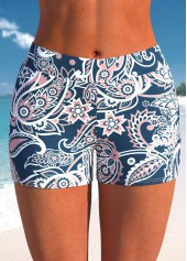 Navy swimwear,Paisley swimwear,ROTITA Bowknot Navy Paisley Print Tankini Top