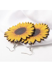 Ginger jewelry,Floral jewelry,Sunflower Print Faux Leather Ginger Earrings