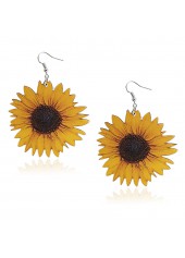 Ginger jewelry,Floral jewelry,Sunflower Print Faux Leather Ginger Earrings