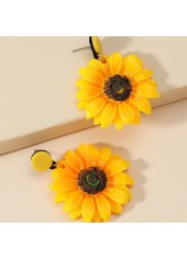 Gold jewelry,Other jewelry,1 Pair Gold Sunflower Polyresin Earrings