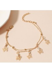 Gold jewelry,Other jewelry,Butterfly Rhinestone Layered Design Gold Anklet