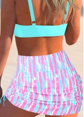 Cyan swimwear,Plain Color swimwear,ROTITA Criss Cross Double Straps Cyan Bikini Top