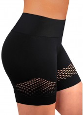 ROTITA Short de bain taille haute évidé noir