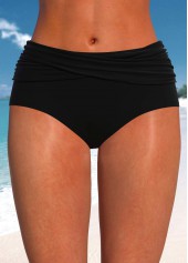 ROTITA Criss Cross Black Mid Waisted Bikini Bottom