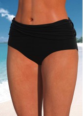 ROTITA Criss Cross Black Mid Waisted Bikini Bottom