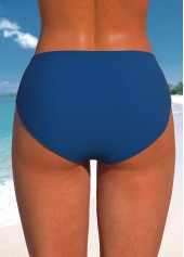 Blue swimwear,Plain Color swimwear,ROTITA Stretch Blue Mid Waisted Bikini Bottom