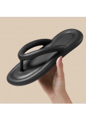 Black accessories,Plain Color accessories,Black Rubber Falt Toe Post Flip Flops