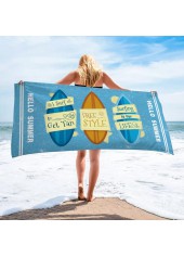 Letter Print Multi Color Beach Blanket