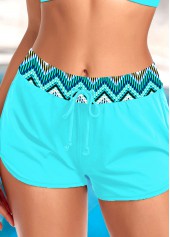 ROTITA Plus Size Mid Waisted Geometric Print Swim Shorts